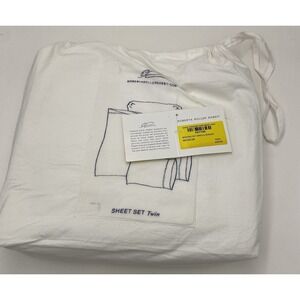 Roberta Roller Rabbit Argyle Border Sheet Set White Size Twin New